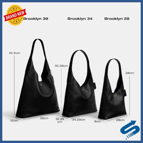 Luxury Leather Shoulder Bag Fits 15" Laptop Hobo Style - Picture 7 of 7